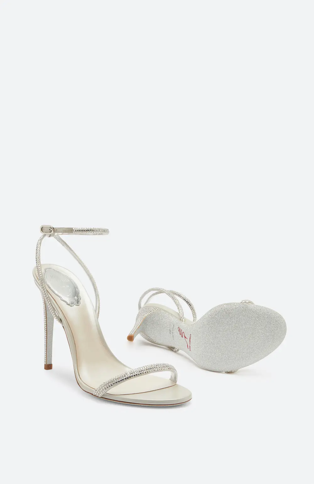 Rene Caovilla Ellabrita Pearl Grey Sandal 105