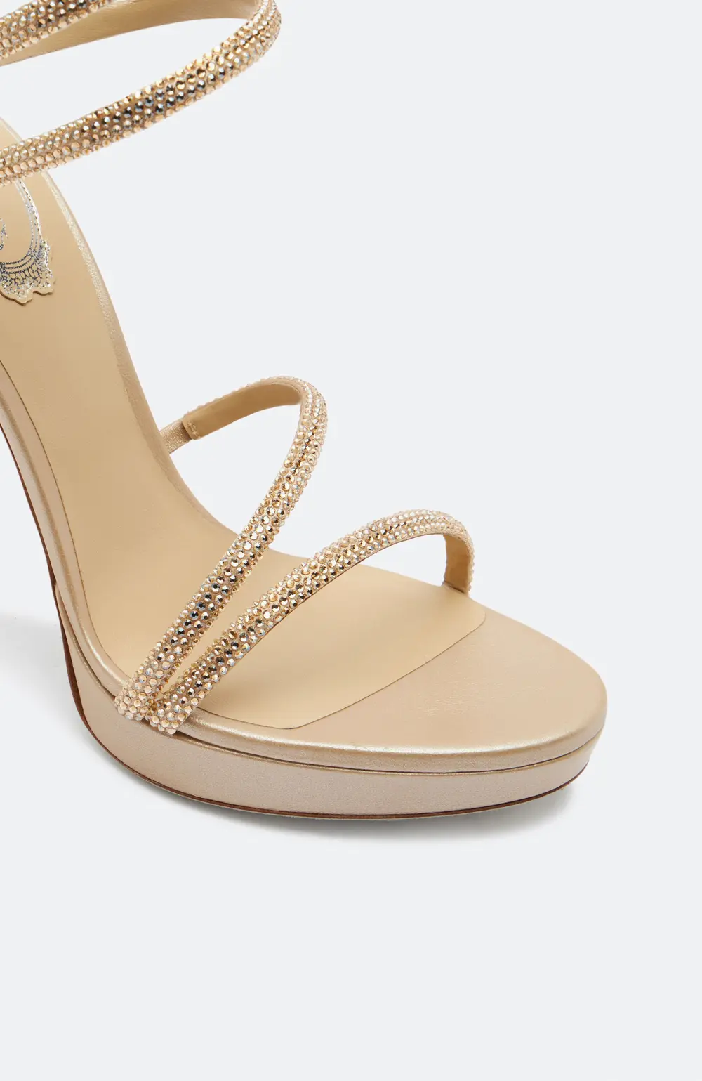 Rene Caovilla MARGOT CHAMPAGNE PLATFORM SANDAL 120