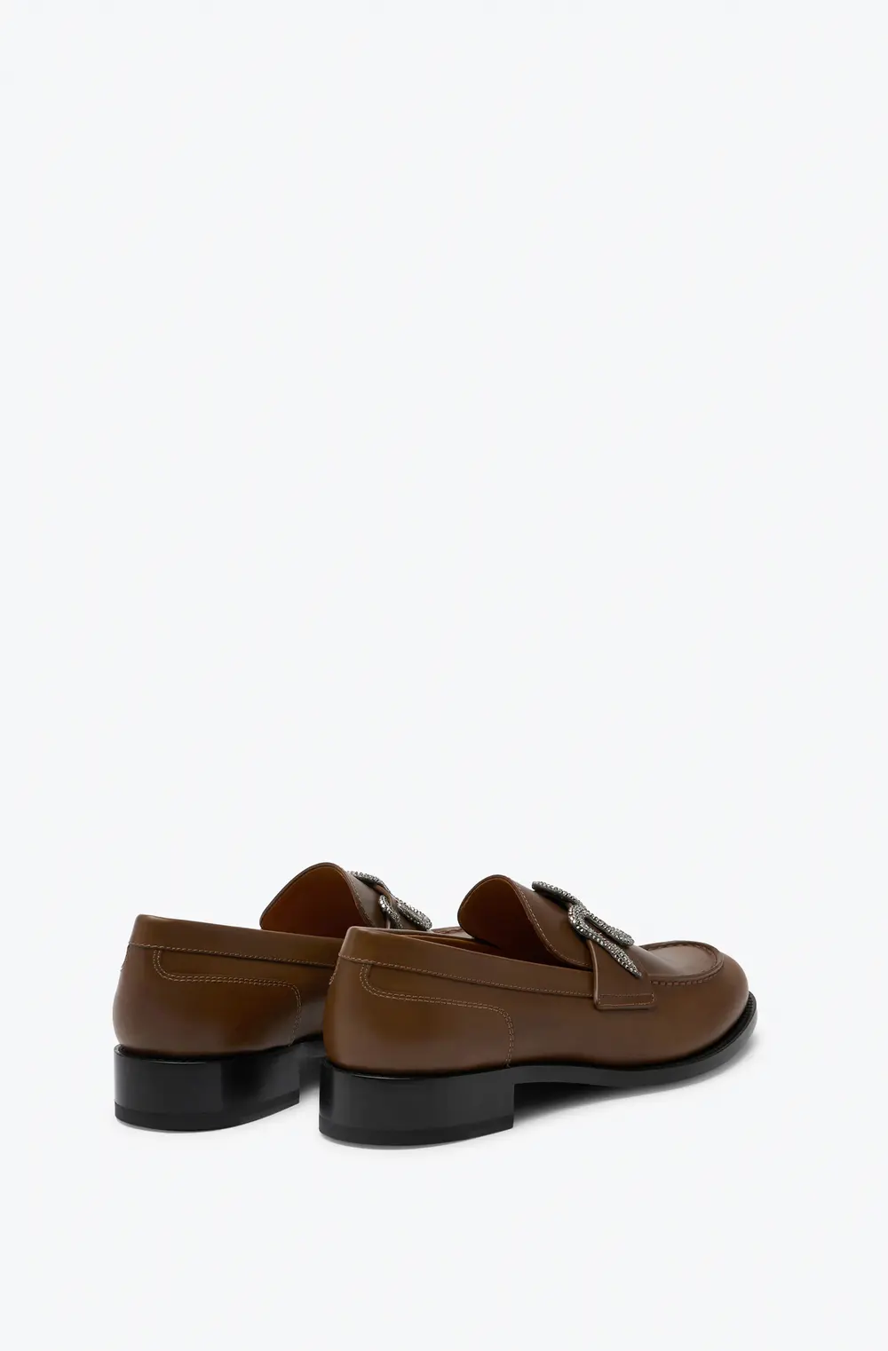 Rene Caovilla Morgana Brown Loafer With Silver Crystal 20