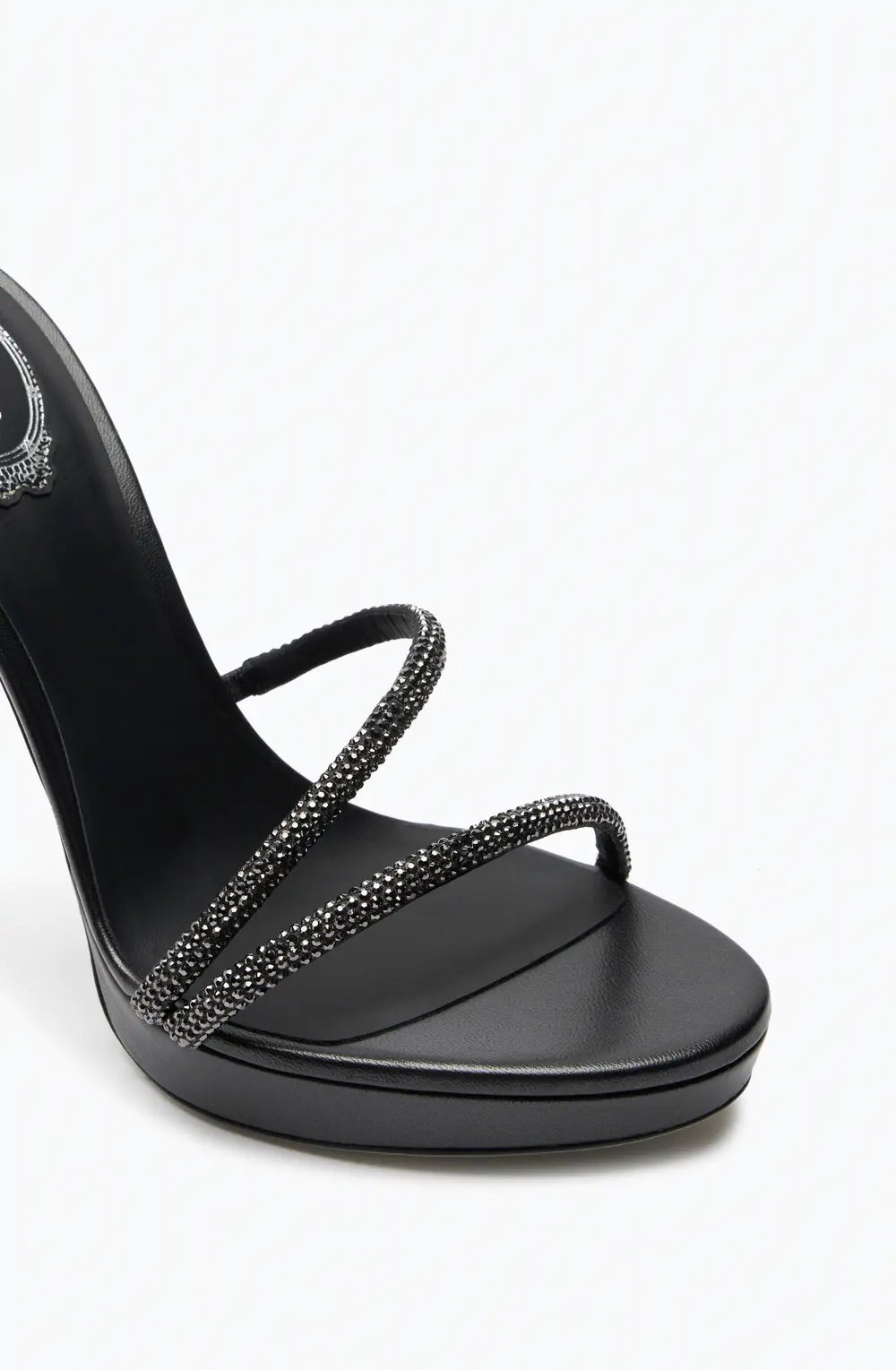 Rene Caovilla MARGOT CRYSTAL BLACK PLATFORM SANDAL 120
