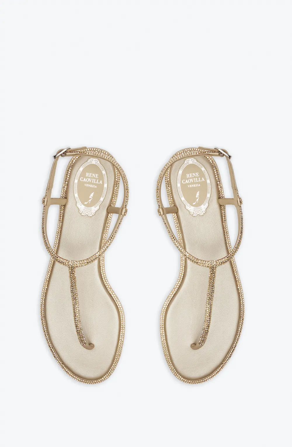 Rene Caovilla DIANA CRYSTAL BEIGE SANDAL 10