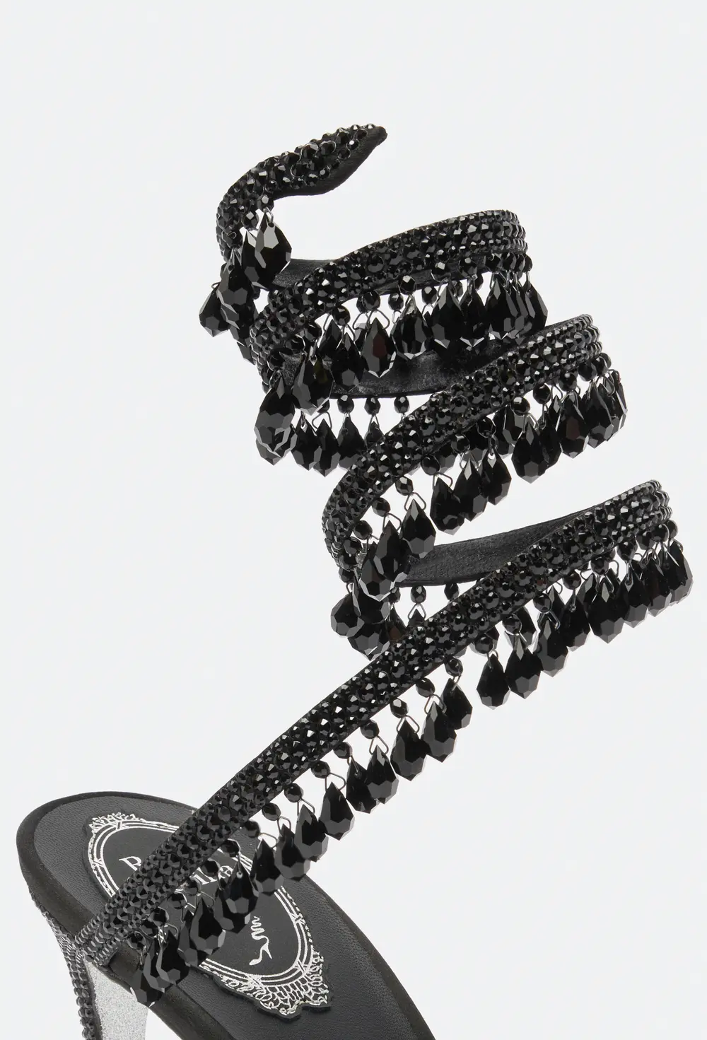 Rene Caovilla Black Pumps In Velvet Chandelier