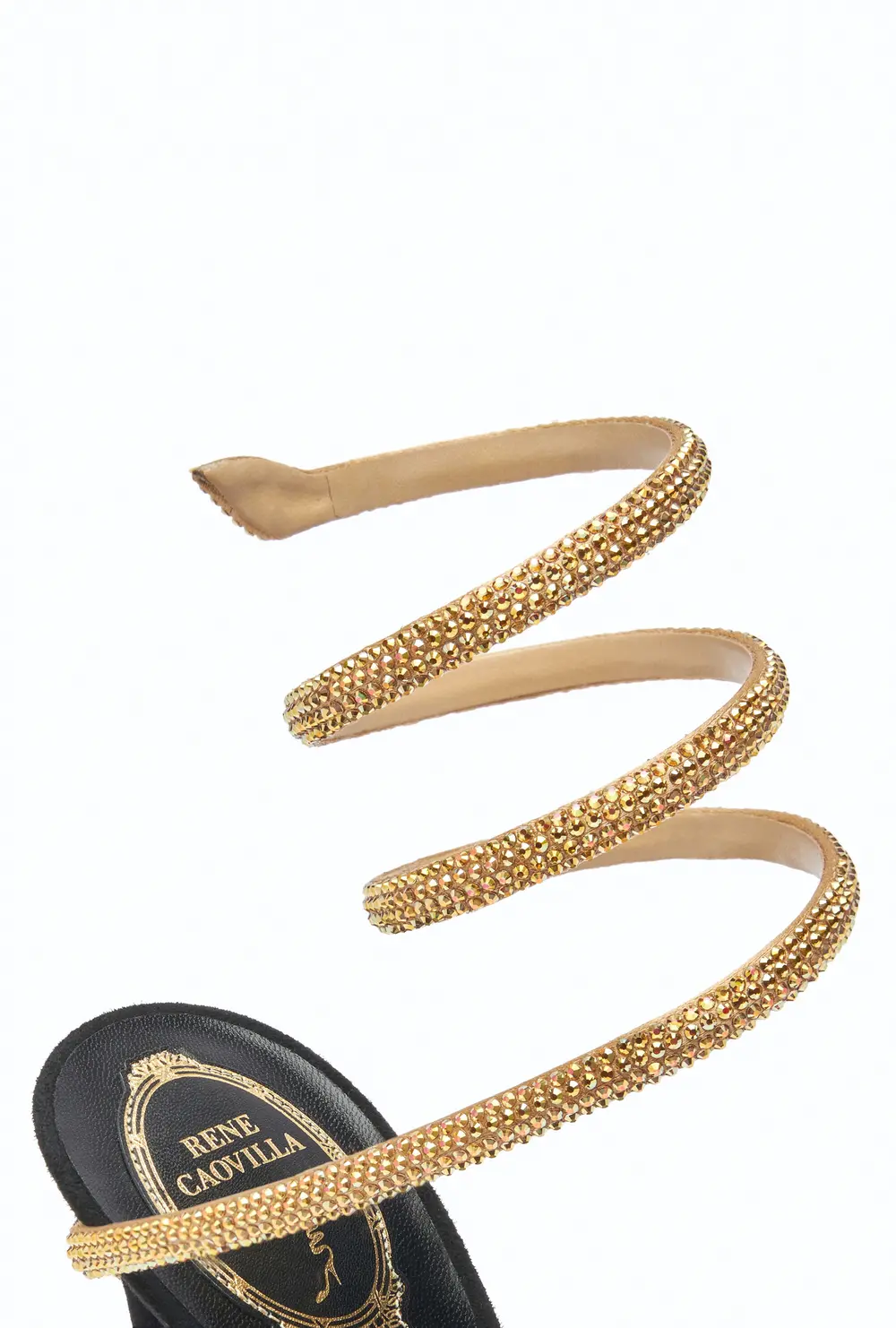 Rene Caovilla Margot Black Suede And Gold Platform Sandal 120