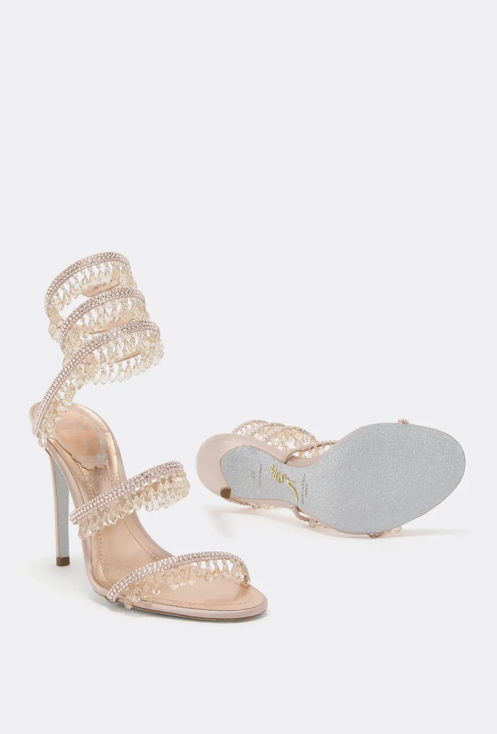 Rene Caovilla CHANDELIER LIGHT PINK SANDAL 105