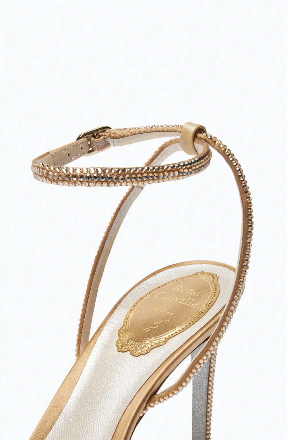Rene Caovilla Ellabrita Crystal Beige Sandal 80