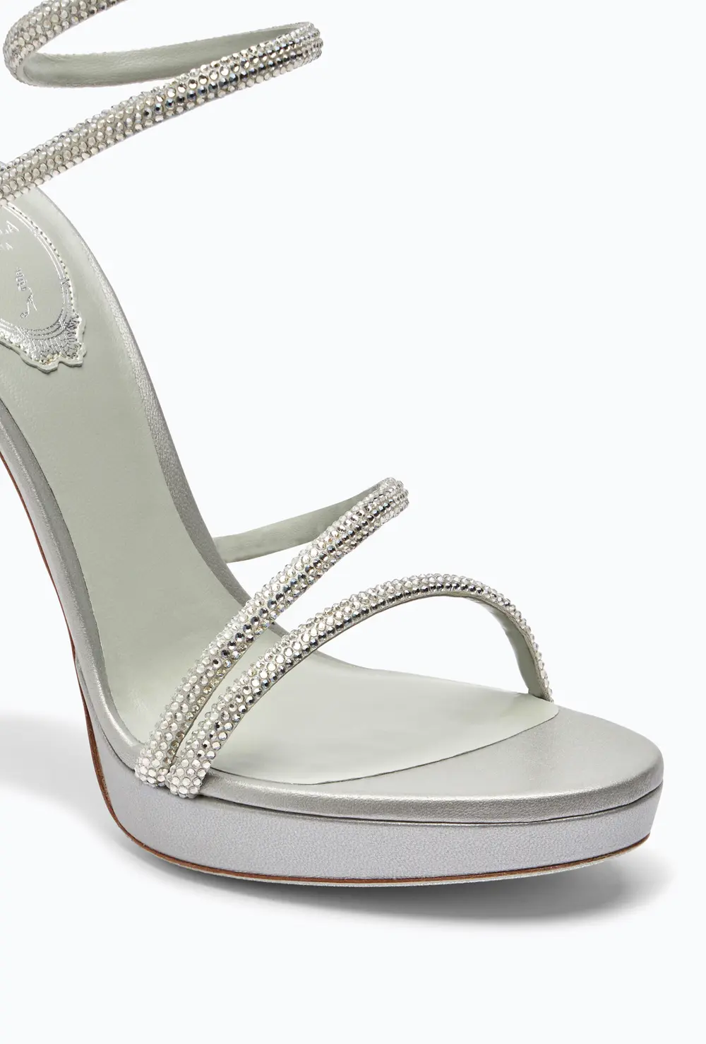 Rene Caovilla MARGOT SILVER PLATFORM SANDAL 120