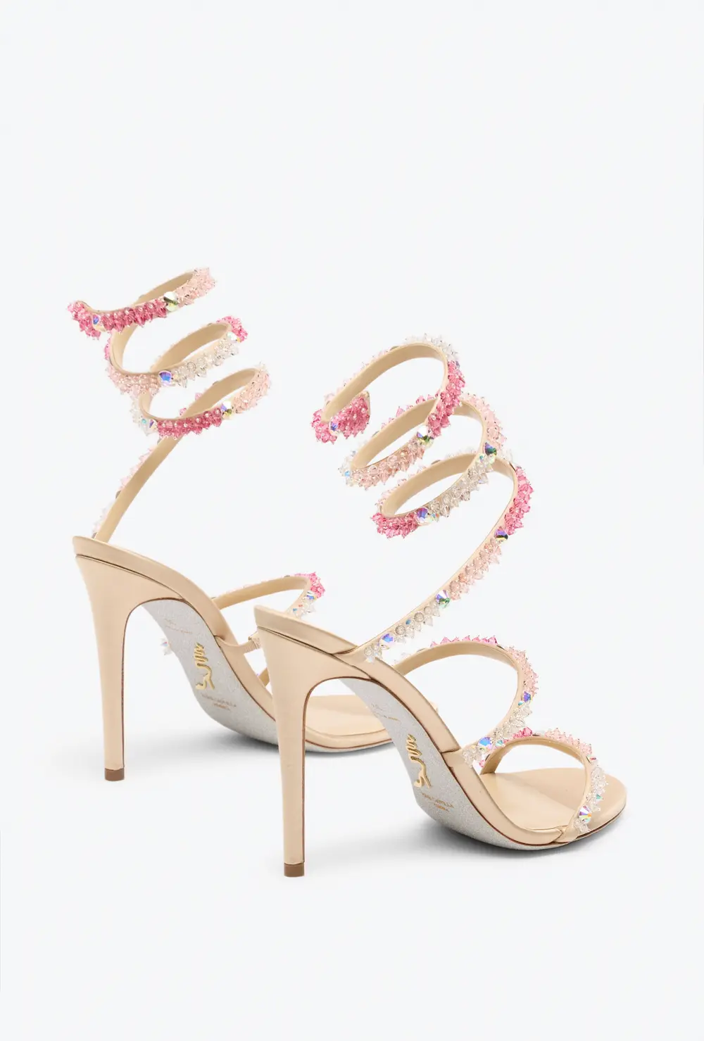 Rene Caovilla CINDERELLA BARBIE PINK SANDAL WITH SERPENT 105
