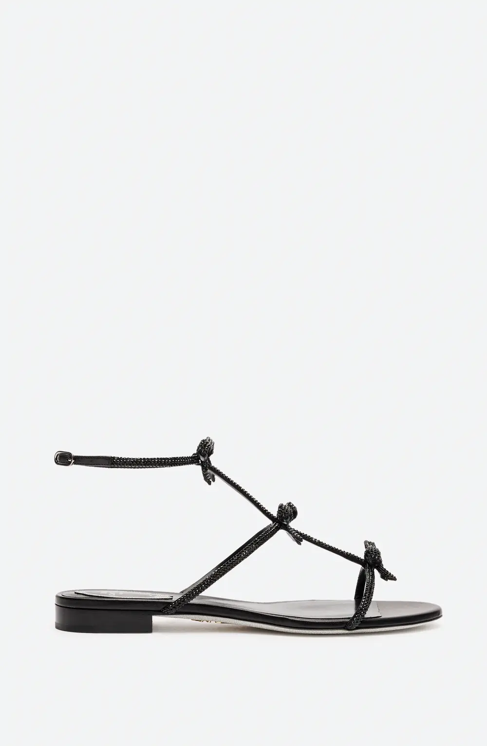 Rene Caovilla CATERINA BLACK FLAT SANDAL 10