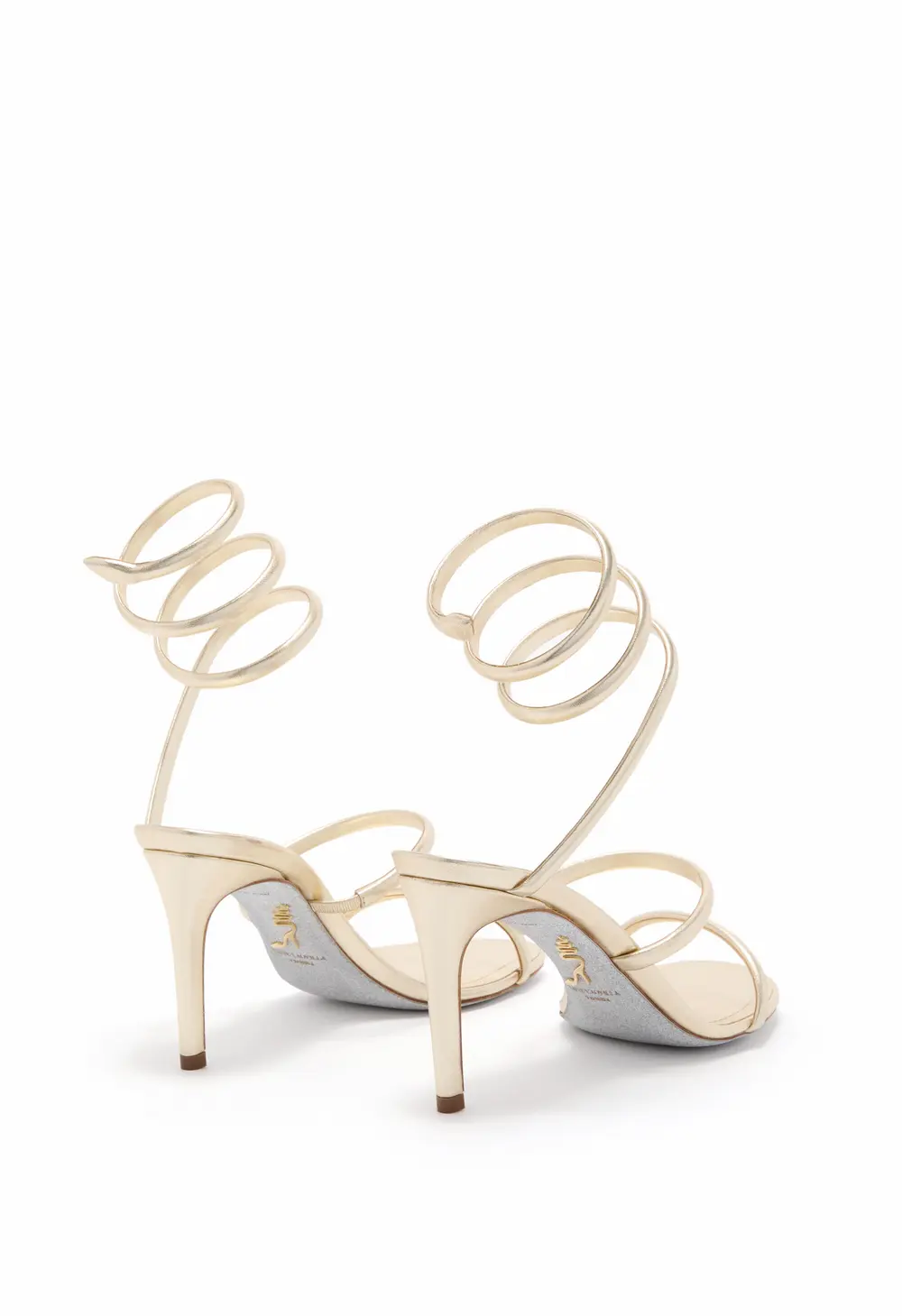 Rene Caovilla CLEO METALLIC BUTTER YELLOW SANDAL 80