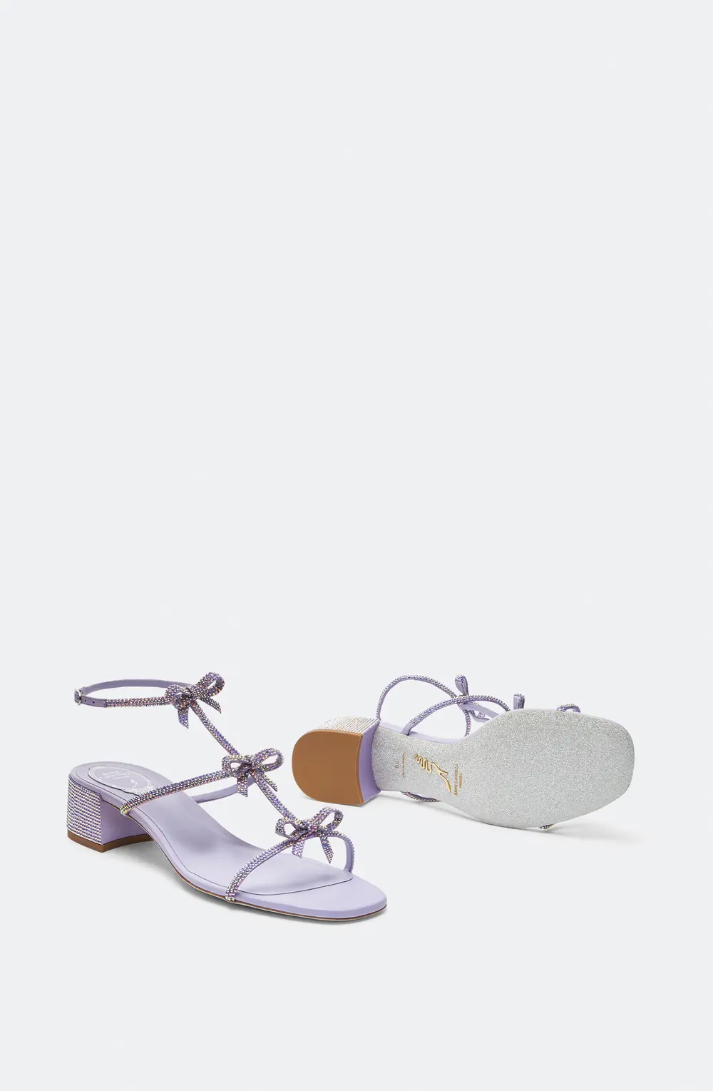 Rene Caovilla Caterina Lilac Sandal With Crystals 35
