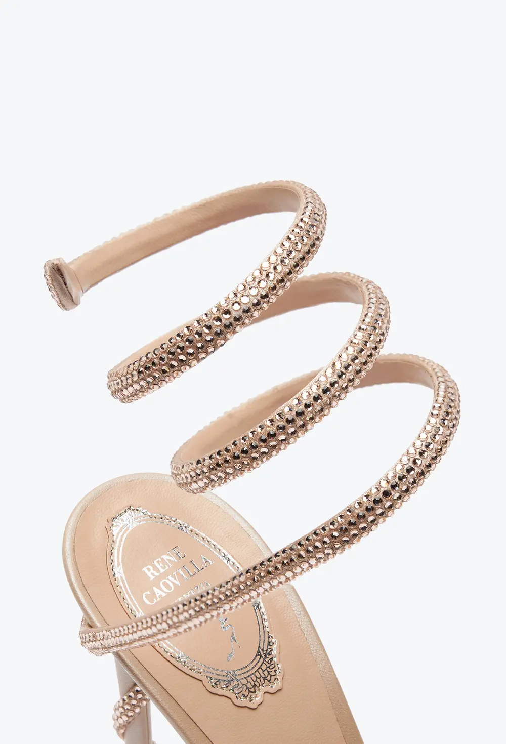 Rene Caovilla Margot Crystal Eggshell Platform Sandal 120