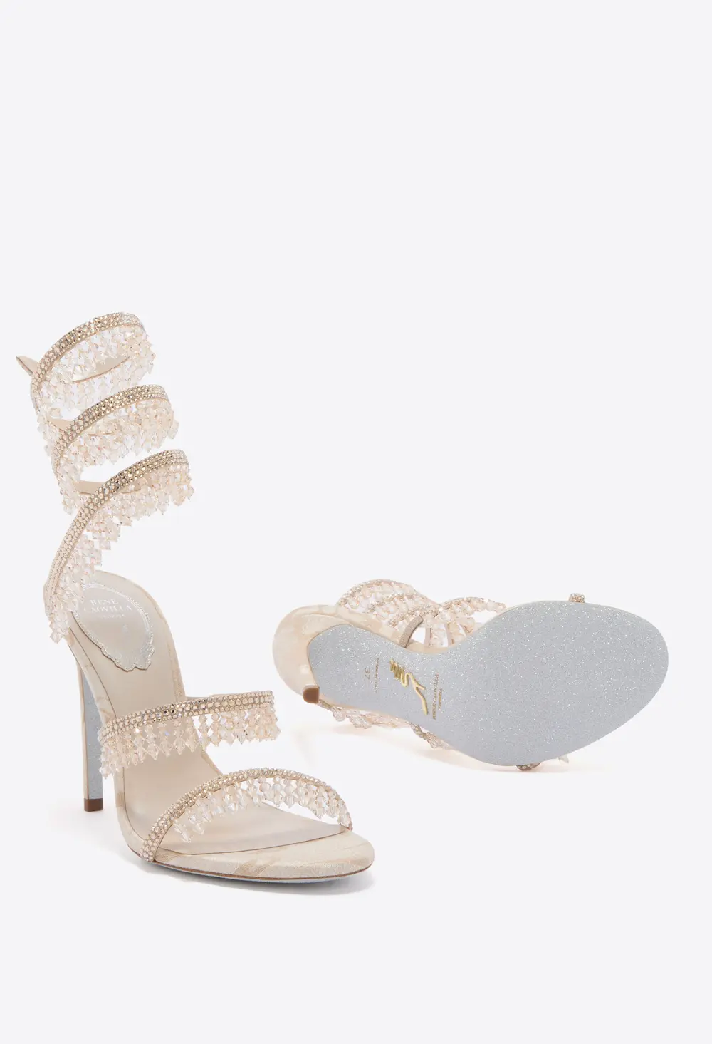Rene Caovilla CHANDELIER SANDAL IN SAND DAMASK 105