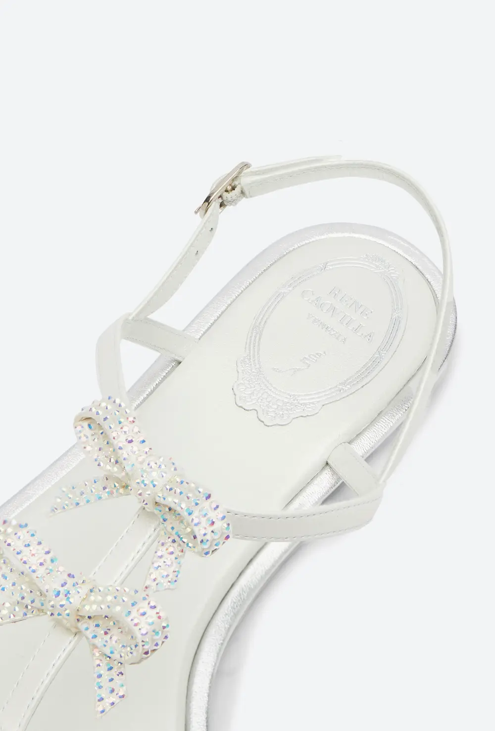 Rene Caovilla Caterina White Thong Sandal 10