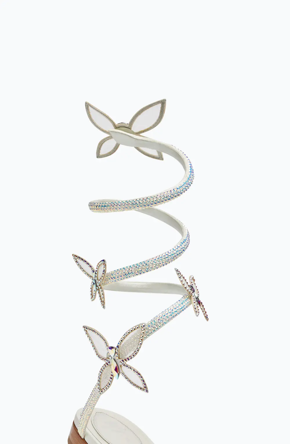 Rene Caovilla Butterflower Crystal Ivory Sandal 10