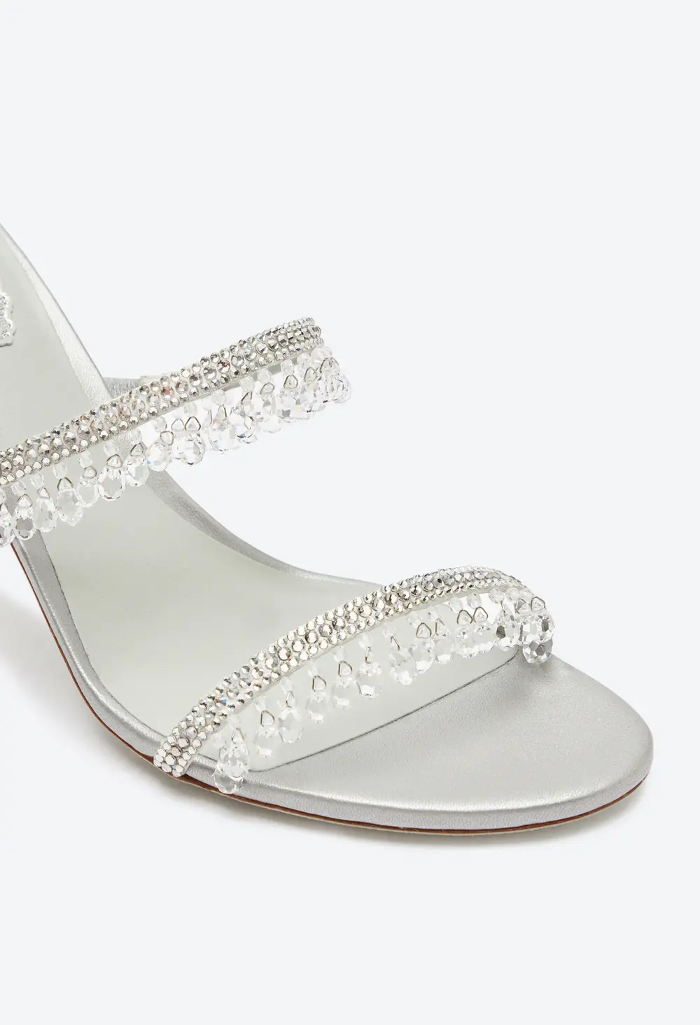 Rene Caovilla Chandelier Pearl Gray Mule 80