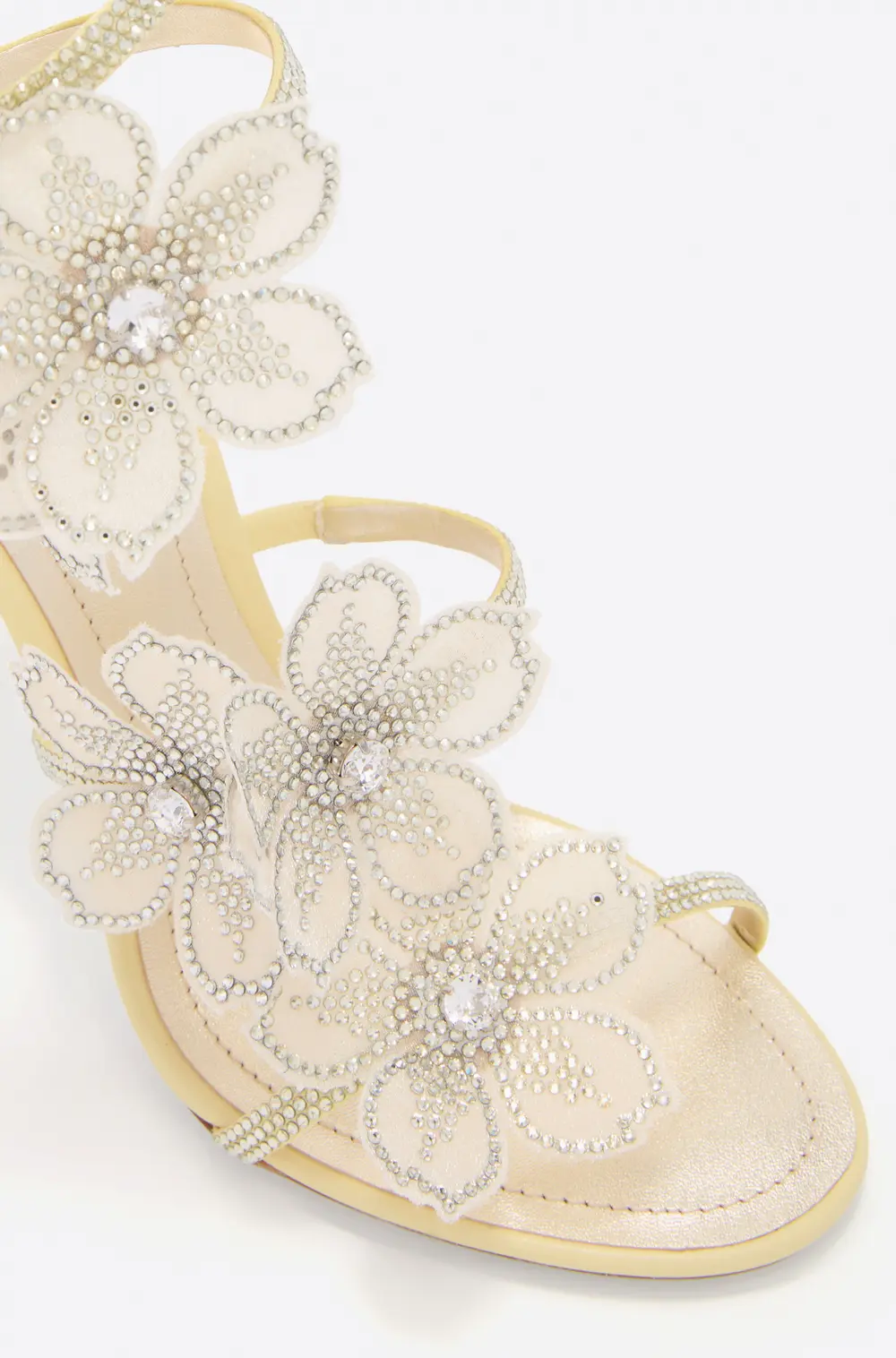 Rene Caovilla PEACH FLOWER BUTTER YELLOW SANDAL 105