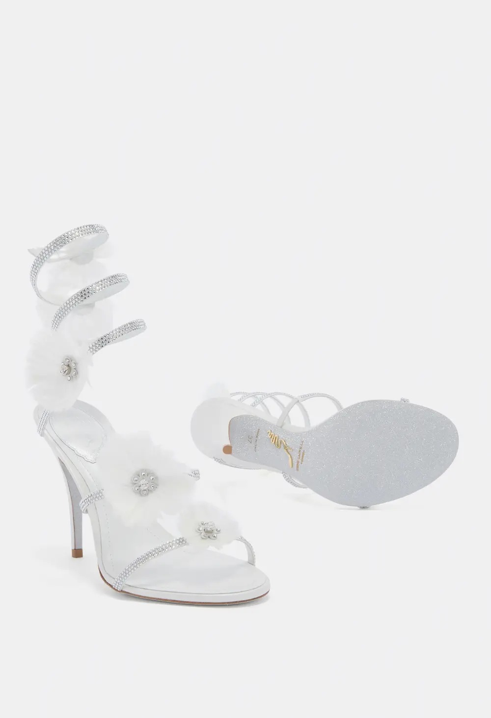 Rene Caovilla JOLENE WHITE SANDAL 100