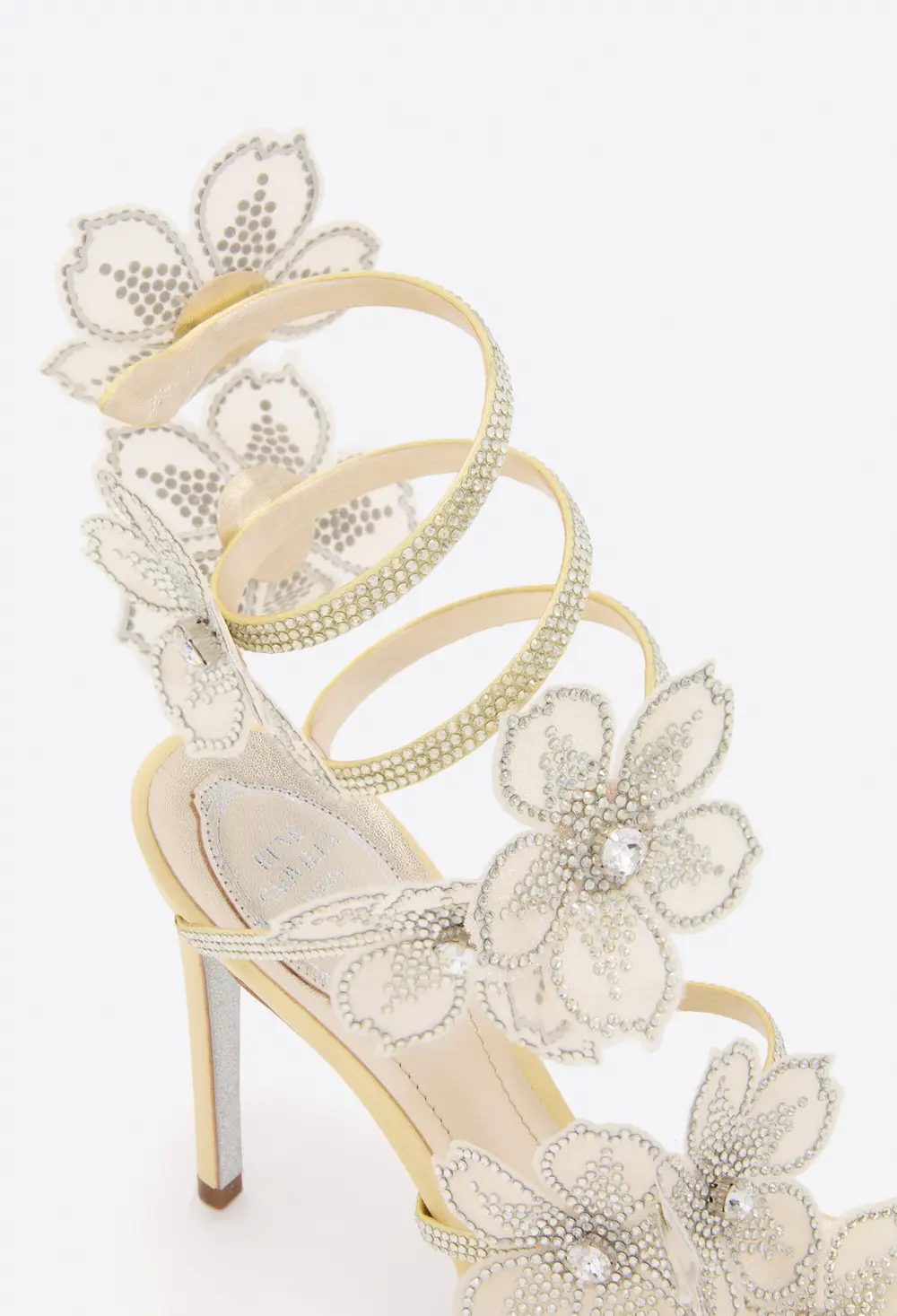 Rene Caovilla PEACH FLOWER BUTTER YELLOW SANDAL 105