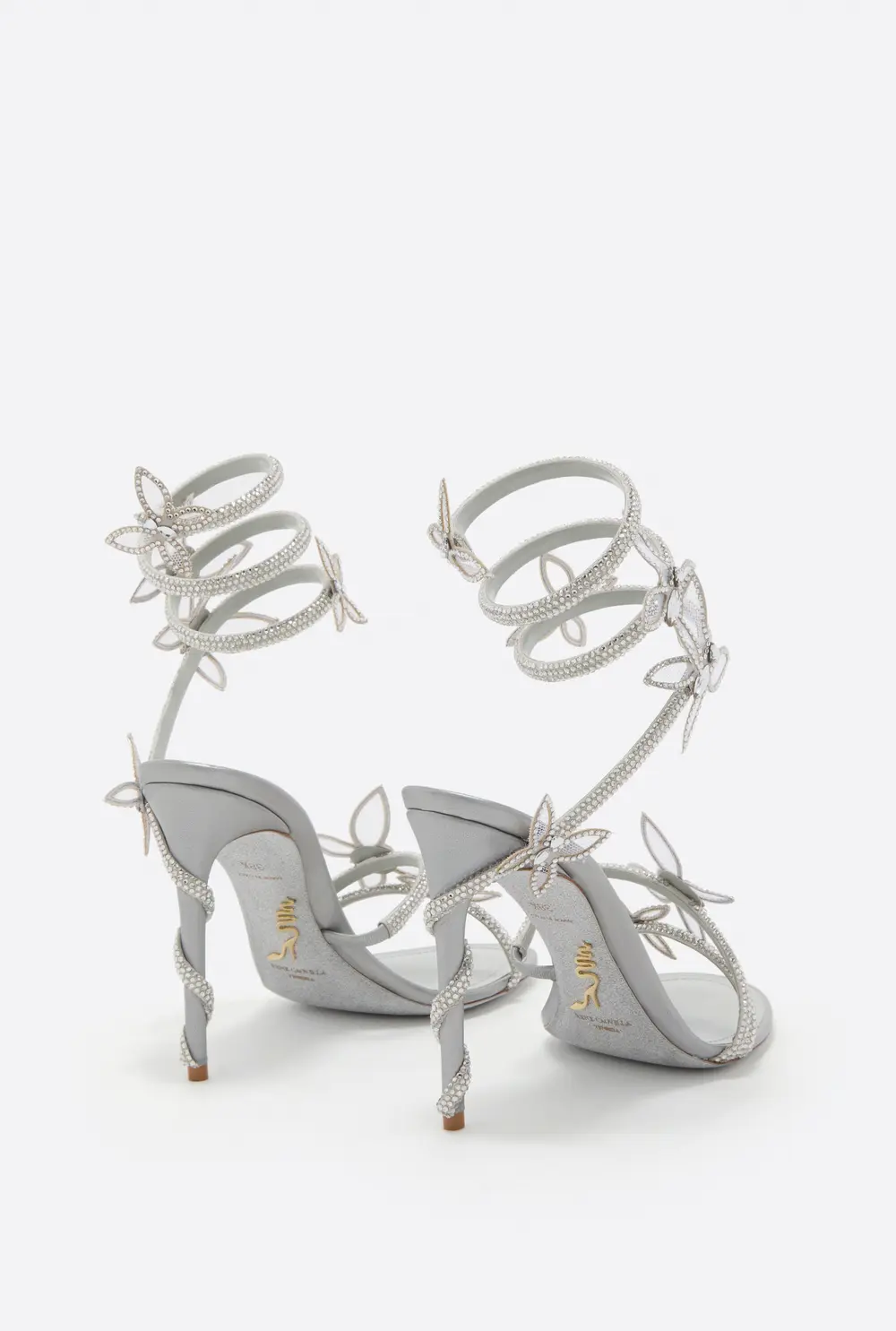 Rene Caovilla MARGOT METALLIC SILVER SANDAL 105