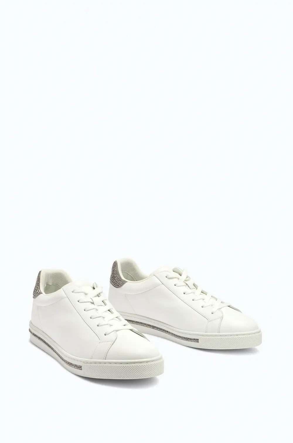 Rene Caovilla Xtra Crystal White Silver Sneakers 15