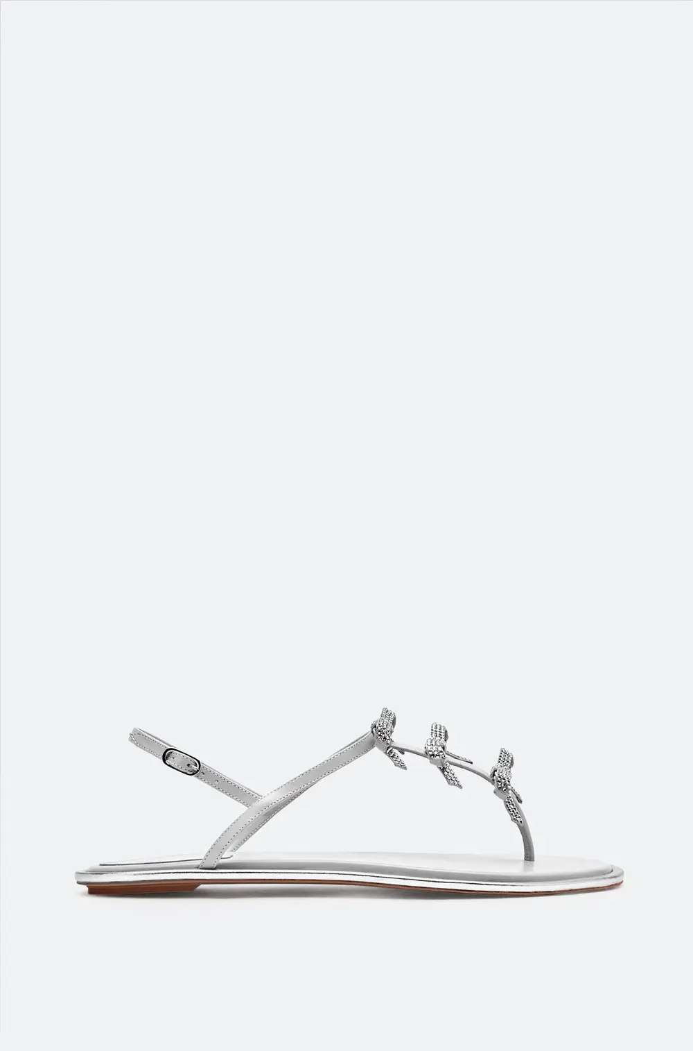 Rene Caovilla Caterina Silver Thong Sandal 10