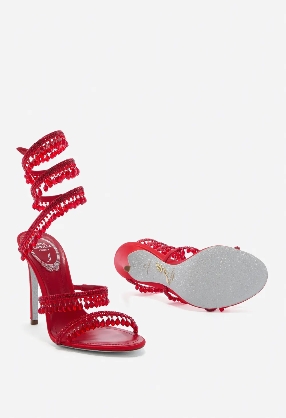 Rene Caovilla CHANDELIER RED SANDAL 105