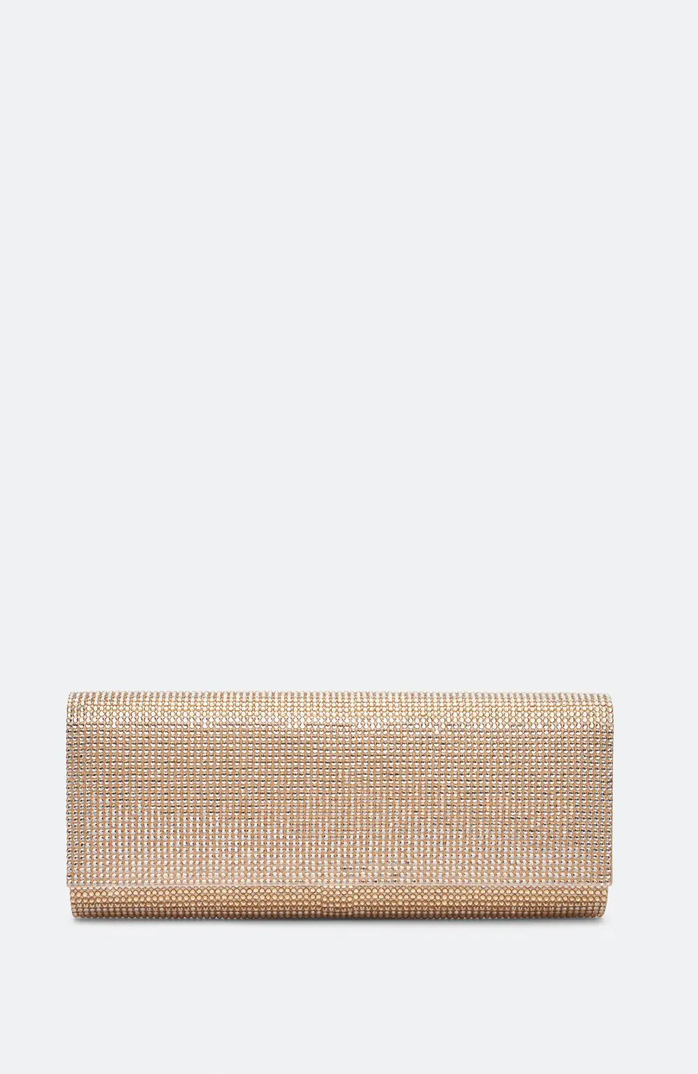 Rene Caovilla Zafira Gold Clutch With All-Over Crystals