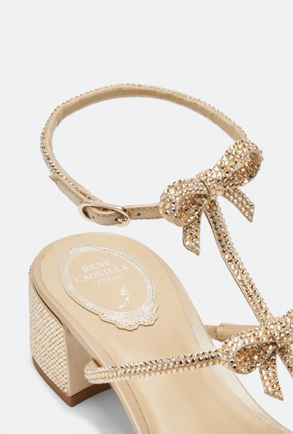 Rene Caovilla Caterina Crystal Beige Sandal 35