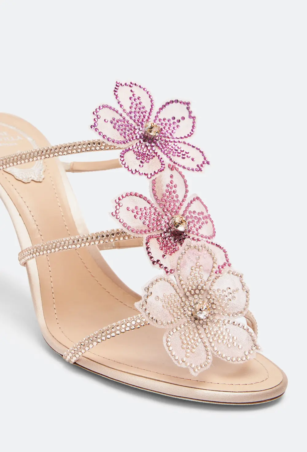 Rene Caovilla PEACH FLOWER PINK MULE 80