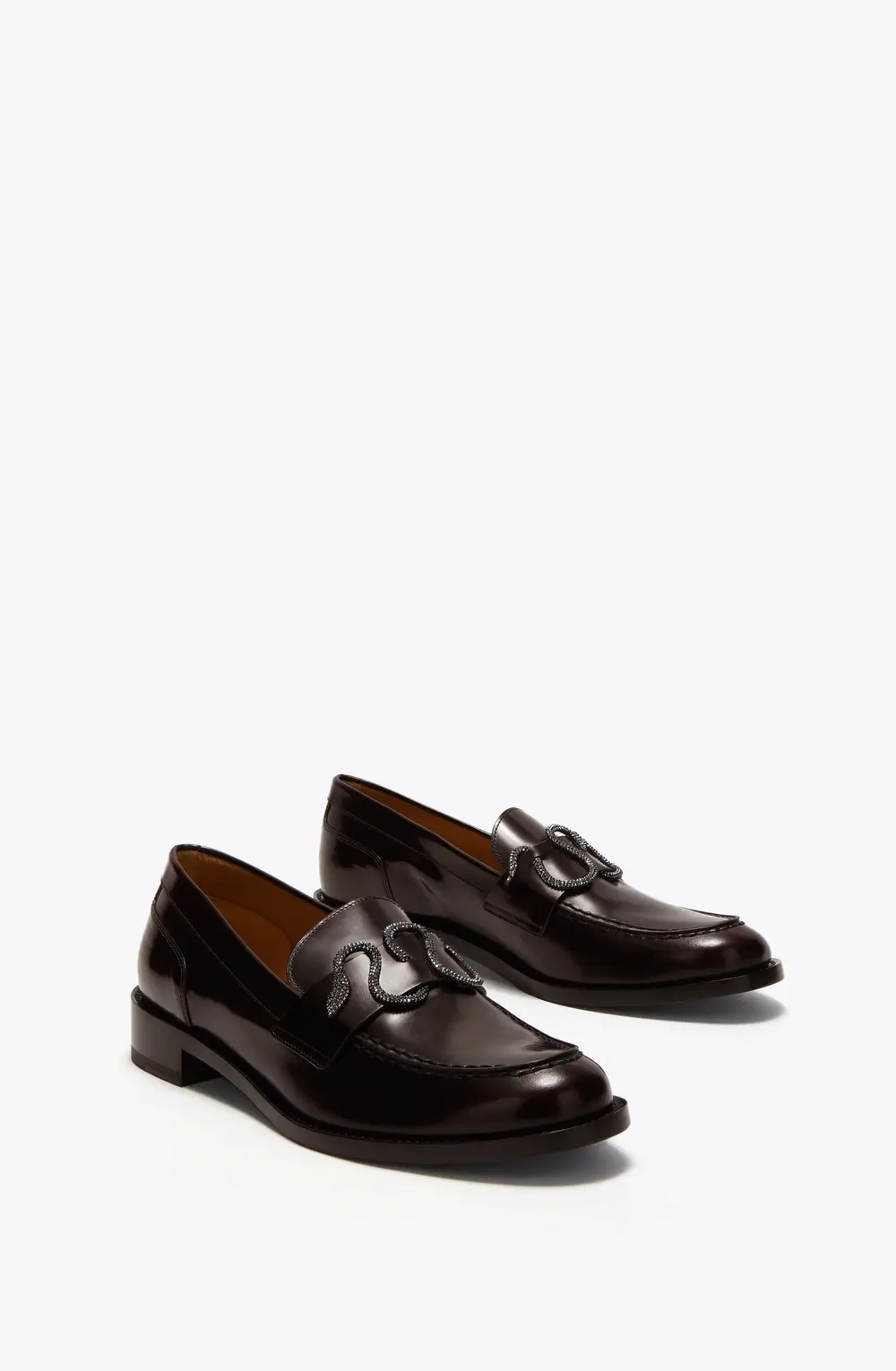 Rene Caovilla MORGANA DARK BROWN LOAFER WITH CRYSTALS 20