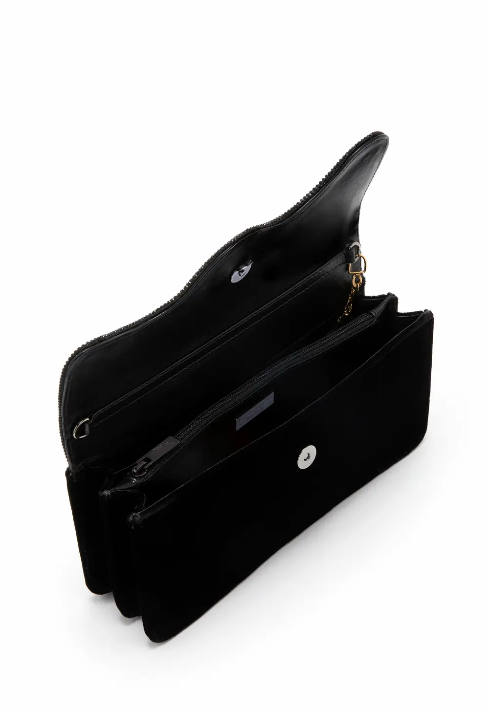 Rene Caovilla ONDA BLACK VELVET CLUTCH