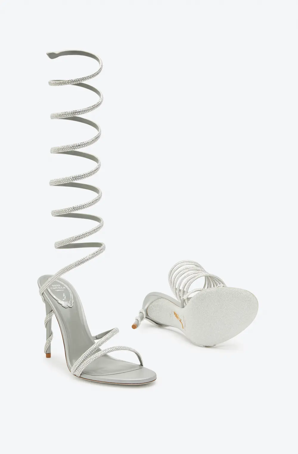 Rene Caovilla Margot Crystal Grey Sandal 105