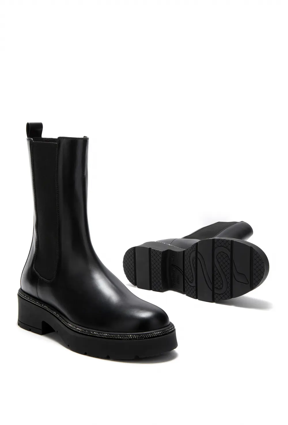 Rene Caovilla BIKA BLACK ANKLE BOOT WITH CRYSTALS 50