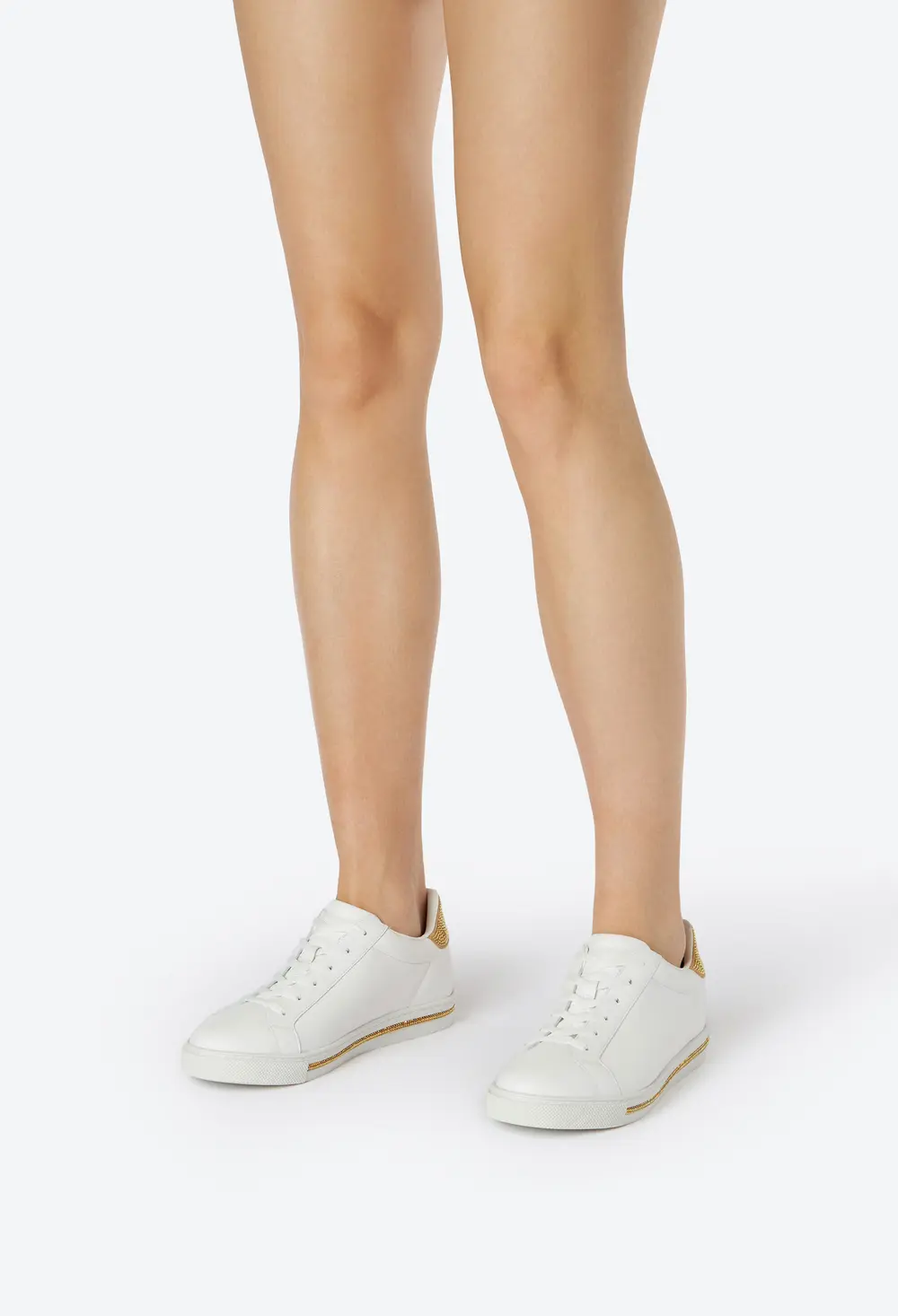 Rene Caovilla Xtra Crystal White-Gold Sneaker 15