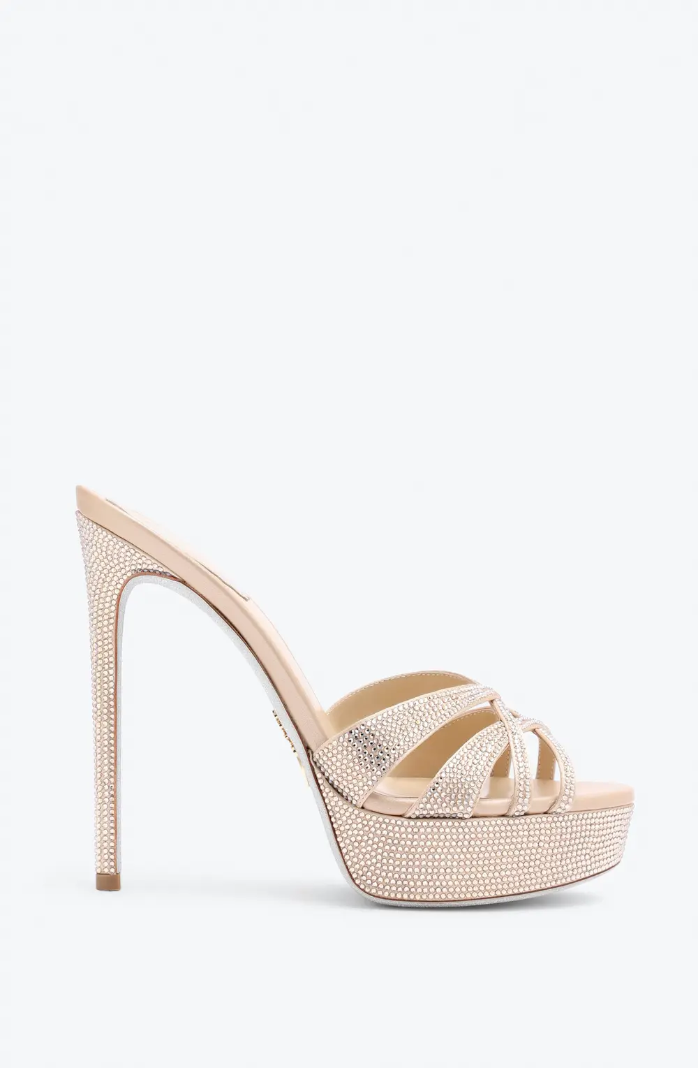 Rene Caovilla Dania Champagne Platform Mule 130