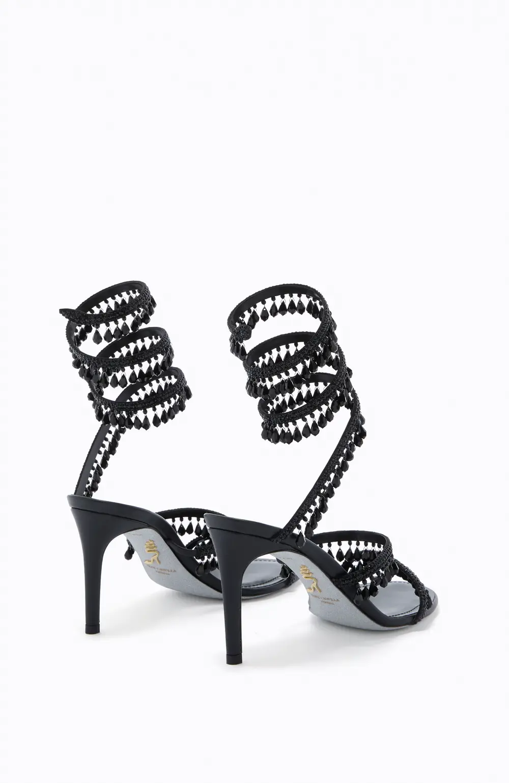 Rene Caovilla CHANDELIER BLACK SANDAL 80