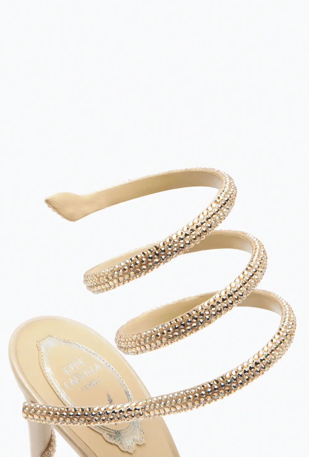 Rene Caovilla MARGOT CHAMPAGNE PLATFORM SANDAL 120