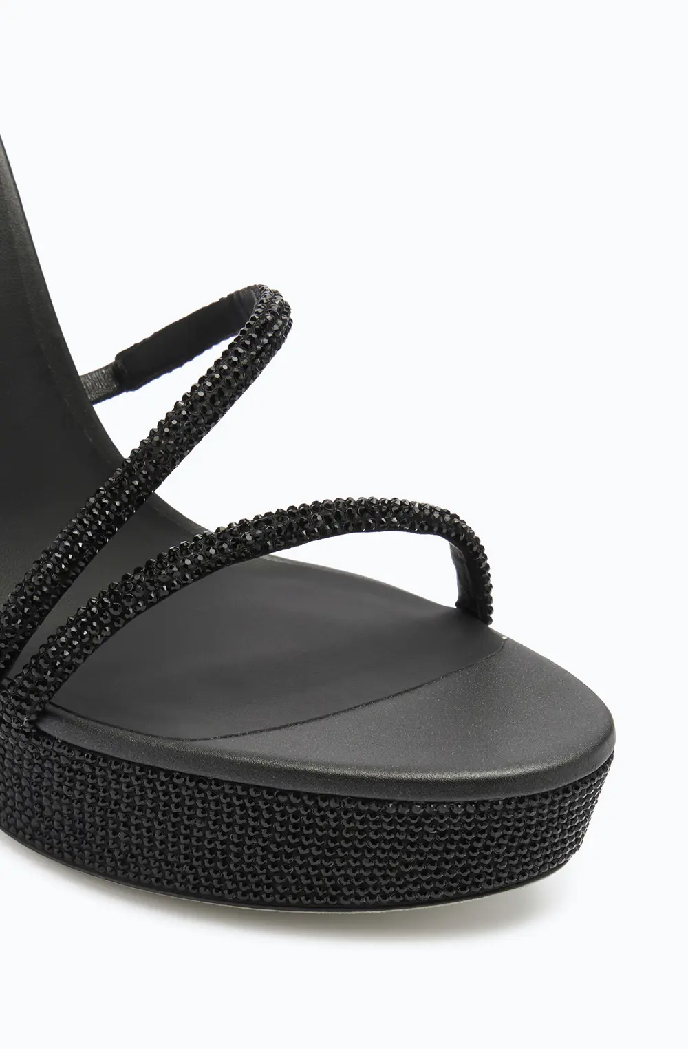 Rene Caovilla MARGOT CRYSTAL BLACK PLATFORM SANDAL 130