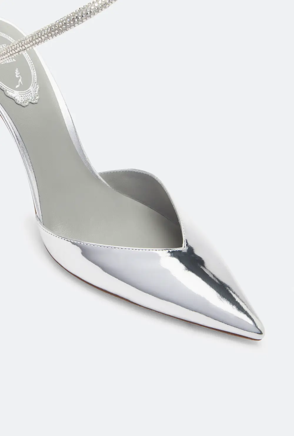 Rene Caovilla Margot Silver Pump 80