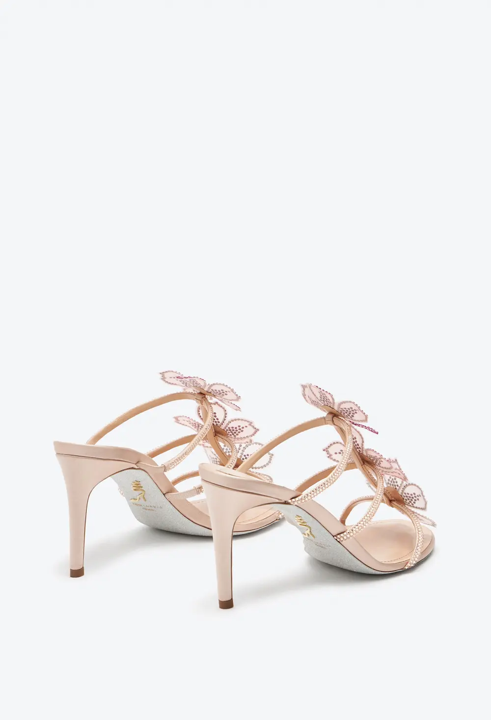 Rene Caovilla PEACH FLOWER PINK MULE 80