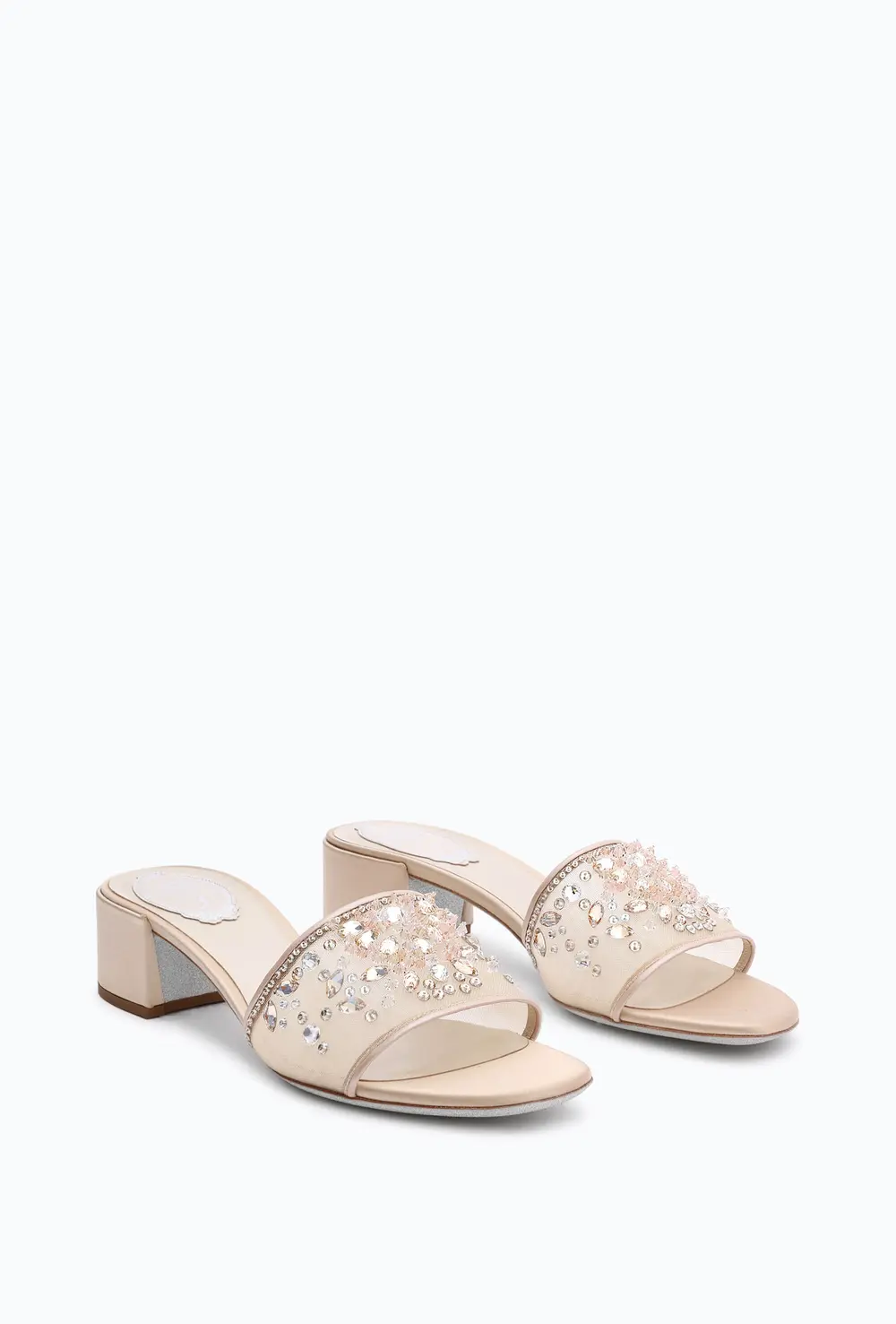 Rene Caovilla Cinderella Nude Mule 40