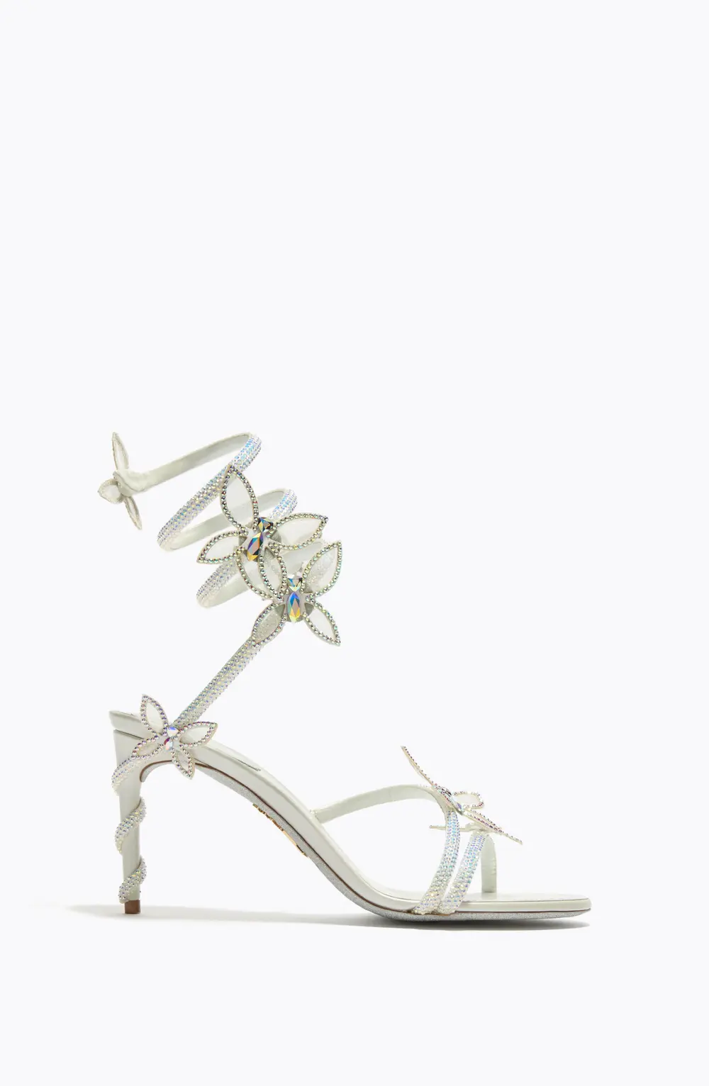 Rene Caovilla BUTTERFLOWER IVORY SATIN/CRYSTAL-TRANSMISSION ST SANDAL