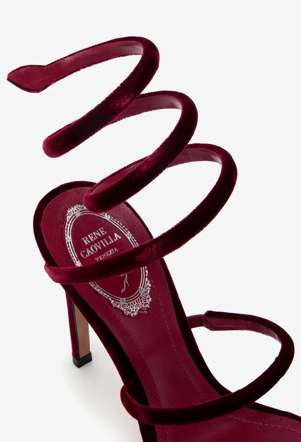 Rene Caovilla CLEO RUBY VELVET SANDAL 105