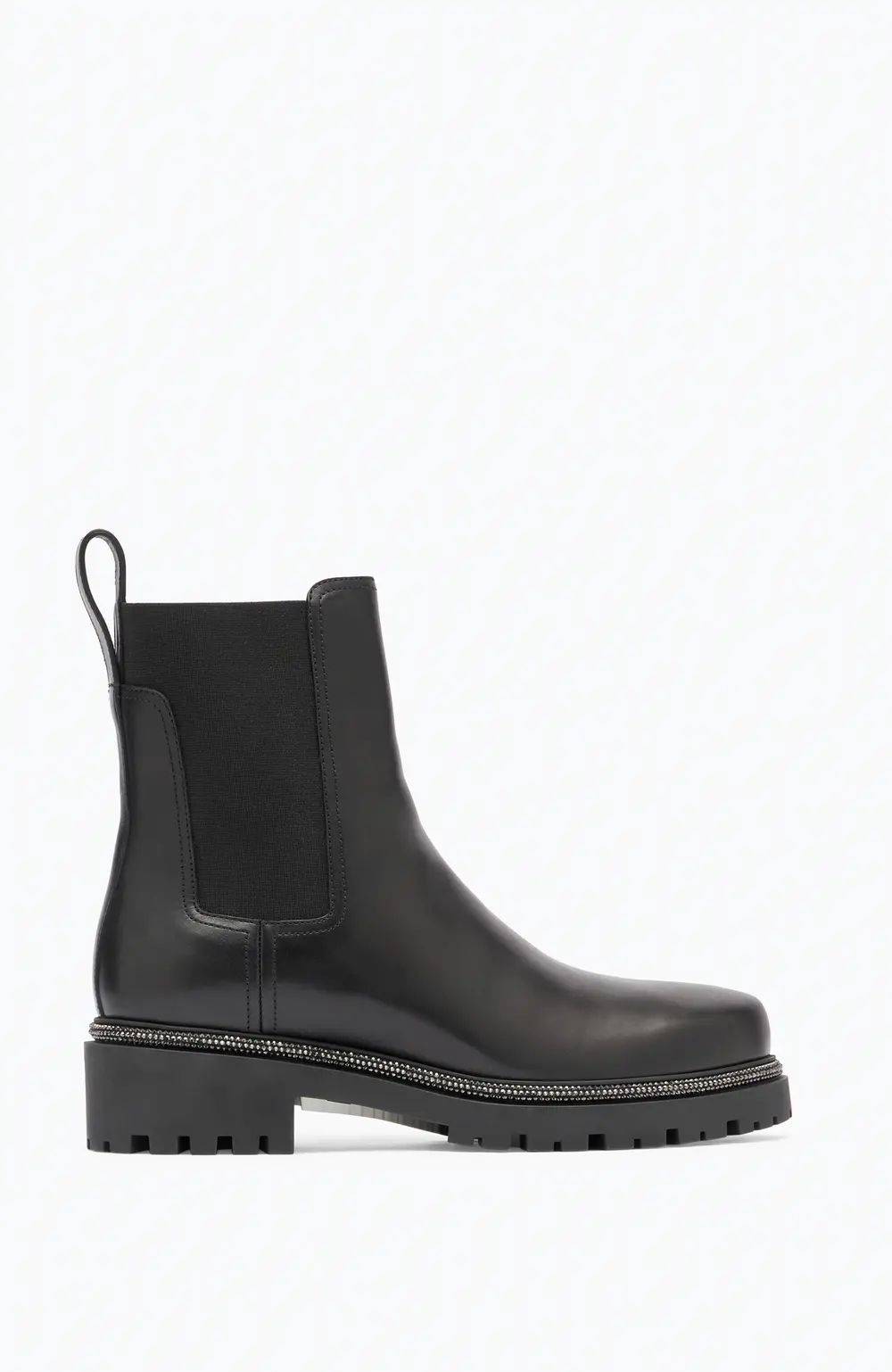 Rene Caovilla Black Leather Ankle Boots Bika