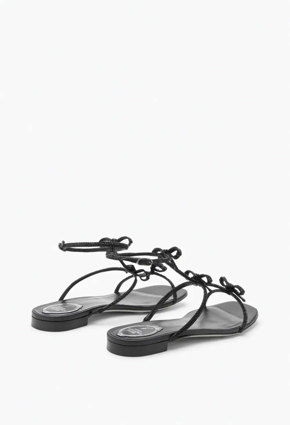 Rene Caovilla Caterina Black Flat Sandal 10