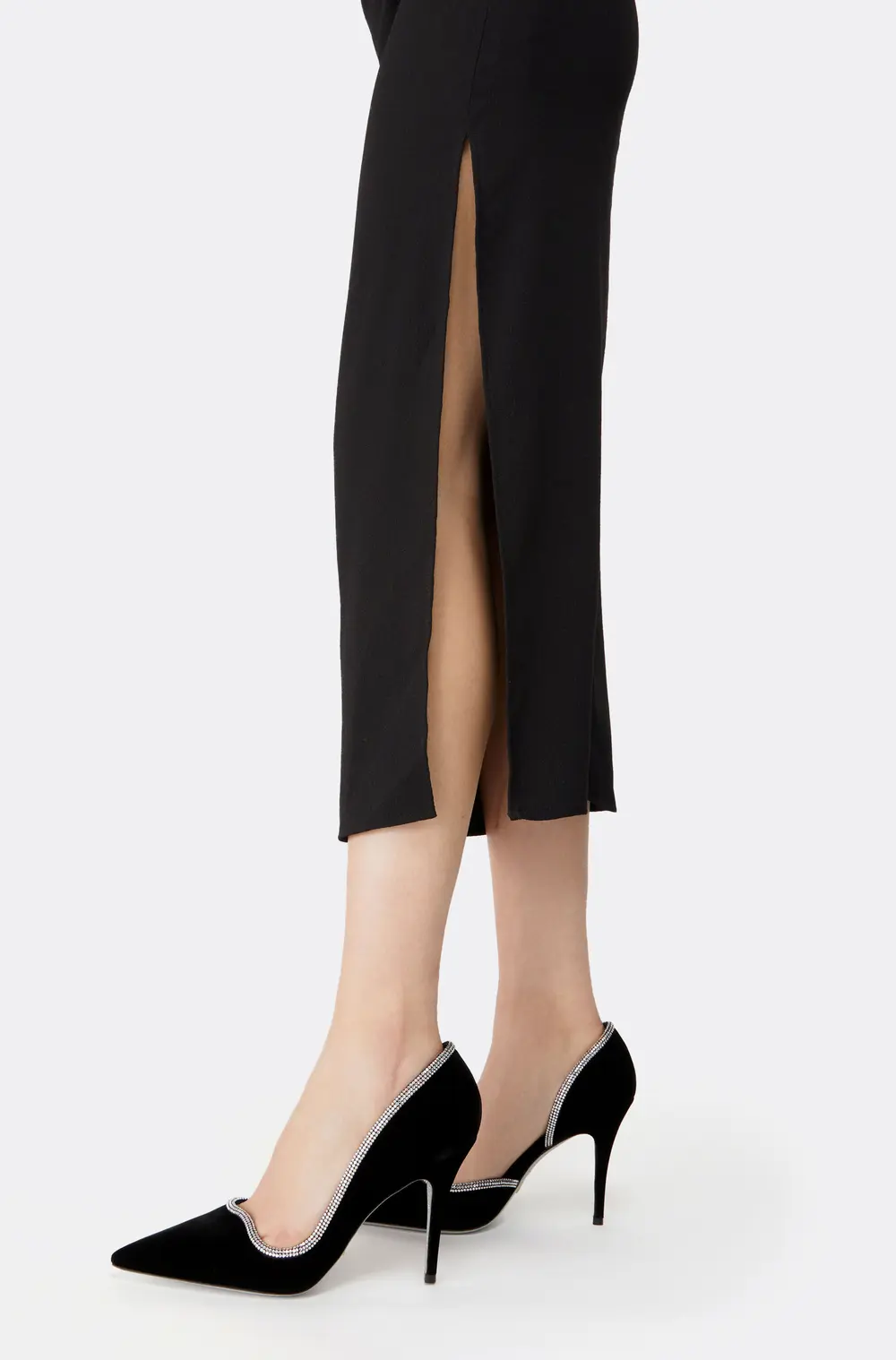 Rene Caovilla ONDA BLACK VELVET PUMP 100