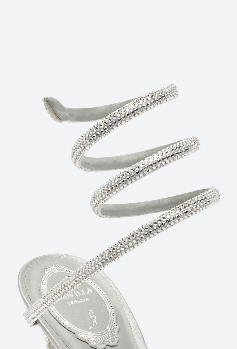 Rene Caovilla Cleo Crystal Gray Open-Back Pump 105
