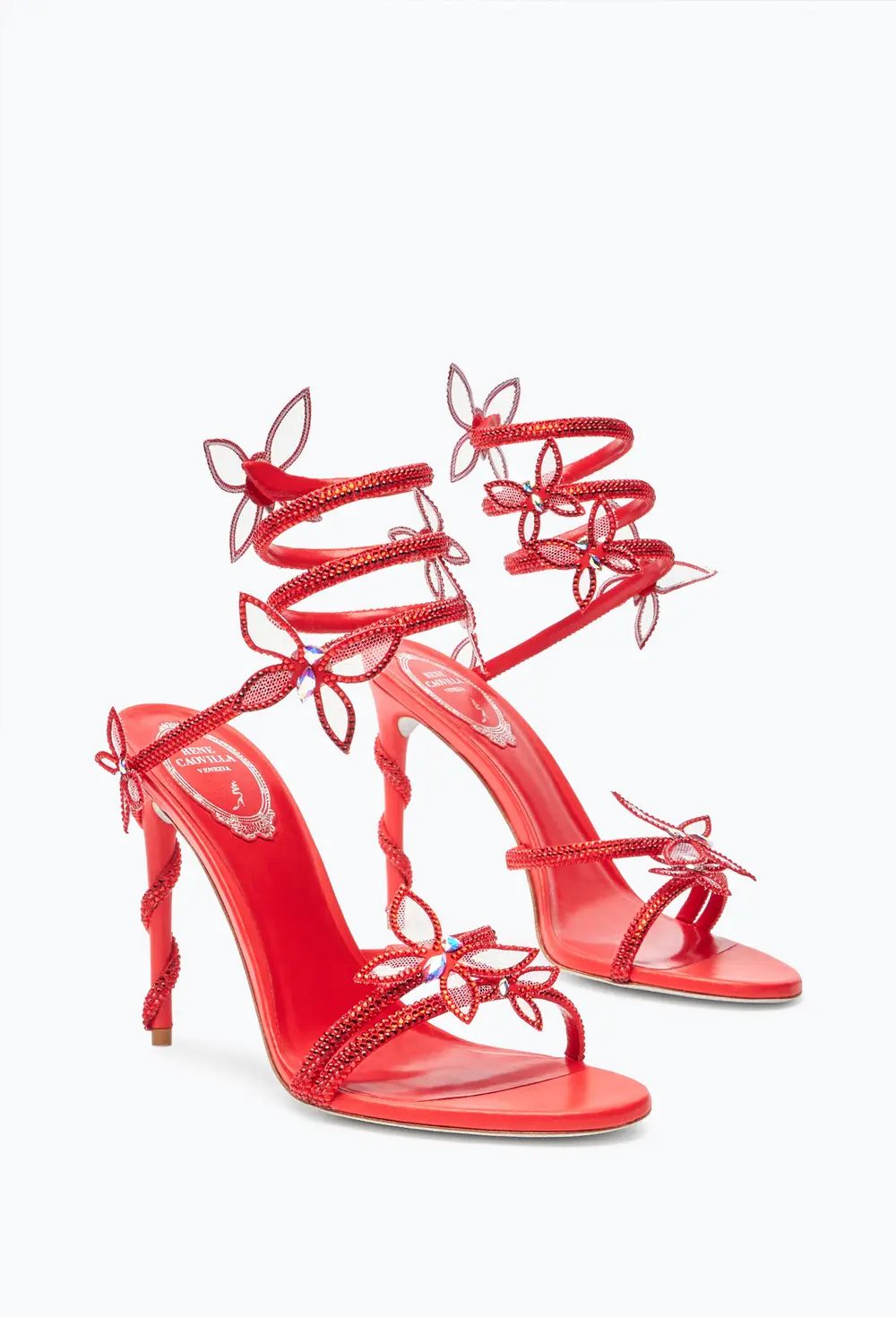 Rene Caovilla Margot Red Butterfly Sandal 105