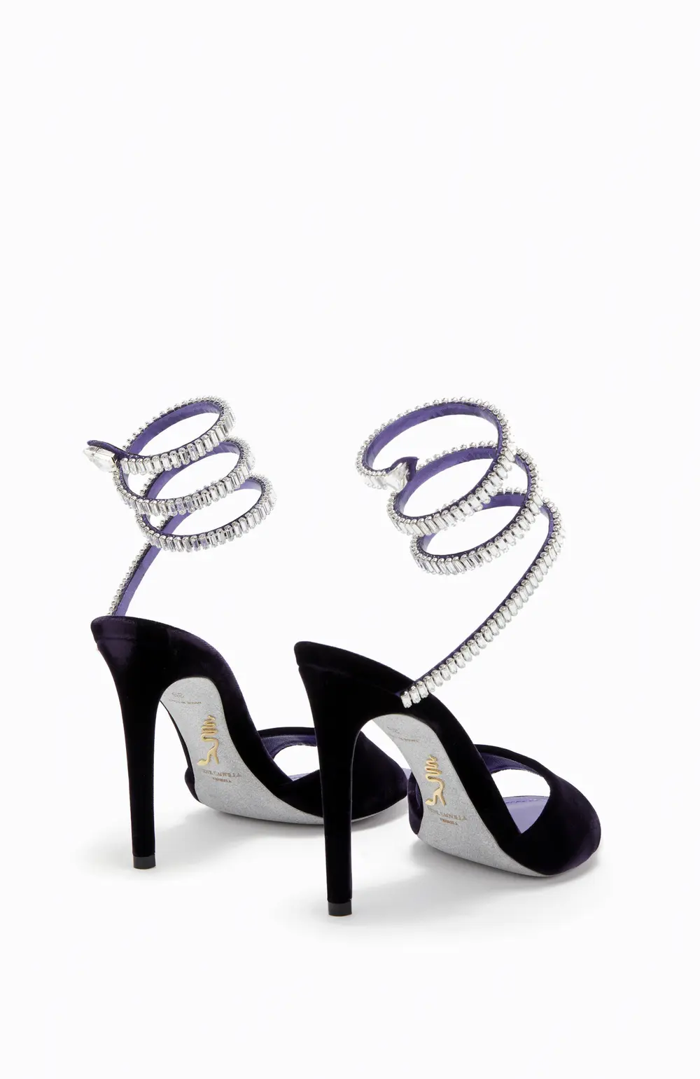 Rene Caovilla SPARK SANDAL IN PURPLE VELVET 105