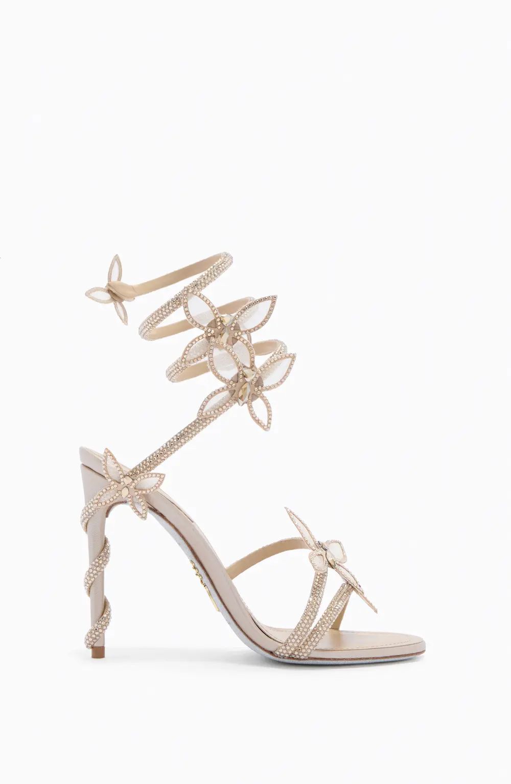 Rene Caovilla MARGOT CHAMPAGNE SANDAL WITH BUTTERFLIES 105